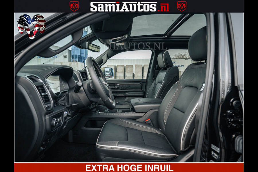 Dodge Ram Limited Night H.O 540HP 706Nm | Massage + Full Option | De Meest Luxe en Volle Pick-Up in zijn Klasse | Comfortabele Dubbele Cabine met Royale 5 Zitplaatsen | BPM vrij | Nu Leverbaar uit Voorraad | Voorraad Nr 2370 - 5411