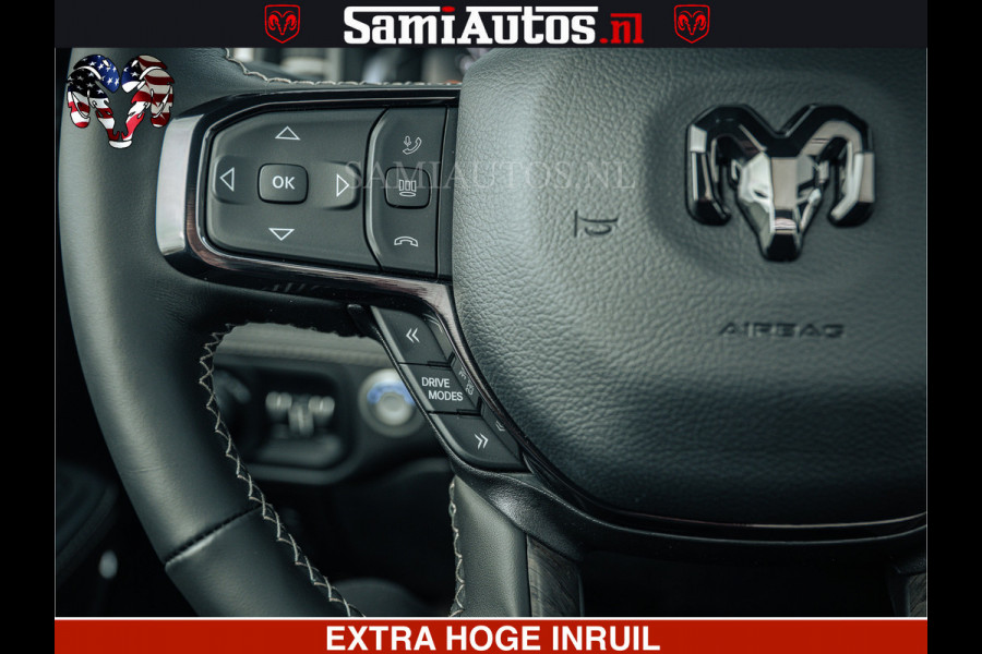 Dodge Ram Limited Night H.O 540HP 706Nm | Massage + Full Option | De Meest Luxe en Volle Pick-Up in zijn Klasse | Comfortabele Dubbele Cabine met Royale 5 Zitplaatsen | BPM vrij | Nu Leverbaar uit Voorraad | Voorraad Nr 2370 - 5411