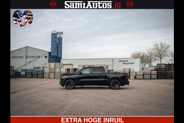 Dodge Ram Limited Night H.O 540HP 706Nm | Massage + Full Option | De Meest Luxe en Volle Pick-Up in zijn Klasse | Comfortabele Dubbele Cabine met Royale 5 Zitplaatsen | BPM vrij | Nu Leverbaar uit Voorraad | Voorraad Nr 2370 - 5411