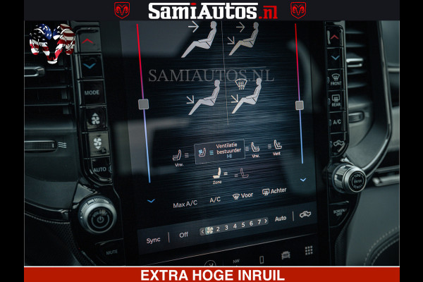 Dodge Ram Limited Night H.O 540HP 706Nm | Massage + Full Option | De Meest Luxe en Volle Pick-Up in zijn Klasse | Comfortabele Dubbele Cabine met Royale 5 Zitplaatsen | BPM vrij | Nu Leverbaar uit Voorraad | Voorraad Nr 2370 - 5411