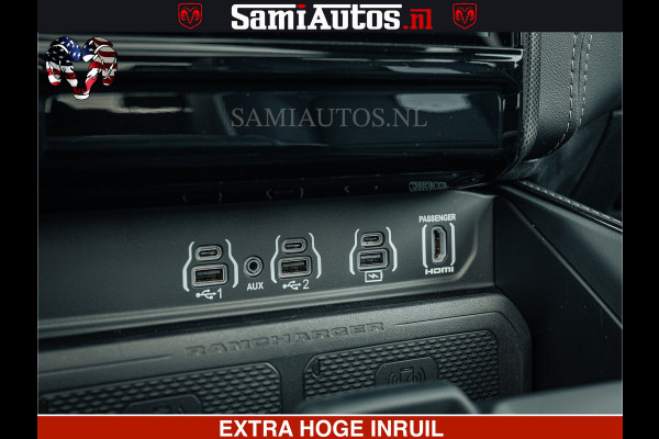 Dodge Ram Limited Night H.O 540HP 706Nm | Massage + Full Option | De Meest Luxe en Volle Pick-Up in zijn Klasse | Comfortabele Dubbele Cabine met Royale 5 Zitplaatsen | BPM vrij | Nu Leverbaar uit Voorraad | Voorraad Nr 2370 - 5411