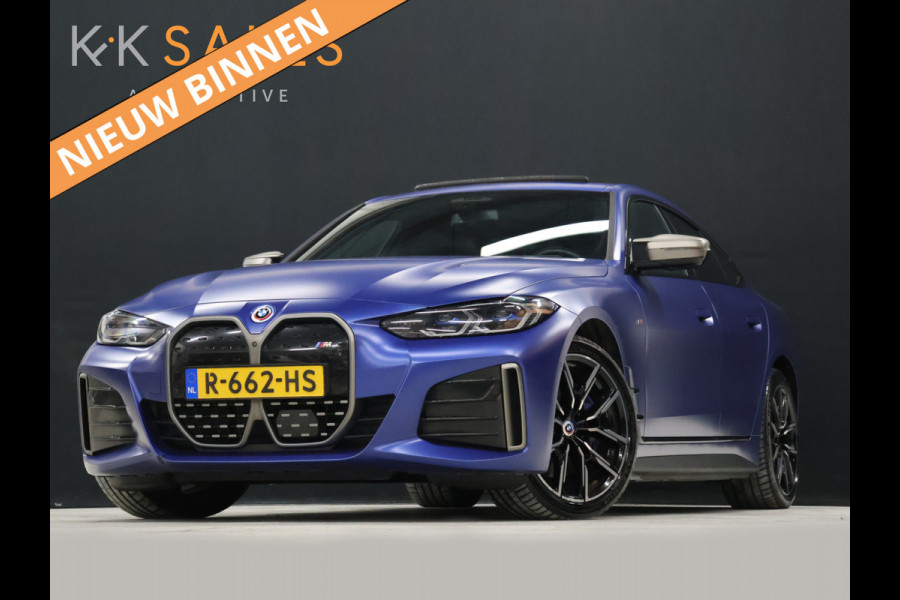 BMW i4 M50 High Executive 84 kWh SOH 94% [SCHUIFKANTELDAK, MEMORY SEATS, HARMAN/KARDON, APPLE CARPLAY, ANDROID, KUIPSTOELEN, HEAD-UP, ADAPTIVE CRUISE, 360 CAMERA, STOELVERWARMING, NIEUWSTAAT]