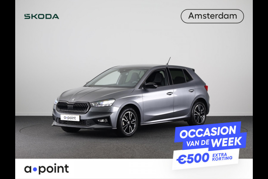 Škoda Fabia 1.0 TSI Monte Carlo 95 pk | Private lease vanaf Verlengde garantie | Navigatie via App | Parkeersensoren | Achteruitrijcamera | LED koplampen | Stoelverwarming |