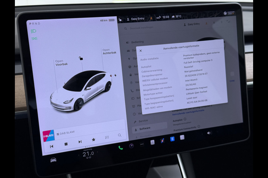 Tesla Model 3 RWD SR plus Soh 90% LFP Accu AutoPilot Leder Panoramadak Adaptive-Cruise Camera's Elektr.-Stuur+Stoelen+Spiegels+Geheugen+Easy-E Navi LED DAB Voorverwarmen Keyless One-Pedal-Drive Lmv 18" SOH 90% 1e Eigenaar Origineel Nederlandse Auto