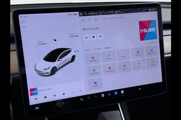 Tesla Model 3 RWD SR plus Soh 90% LFP Accu AutoPilot Leder Panoramadak Adaptive-Cruise Camera's Elektr.-Stuur+Stoelen+Spiegels+Geheugen+Easy-E Navi LED DAB Voorverwarmen Keyless One-Pedal-Drive Lmv 18" SOH 90% 1e Eigenaar Origineel Nederlandse Auto