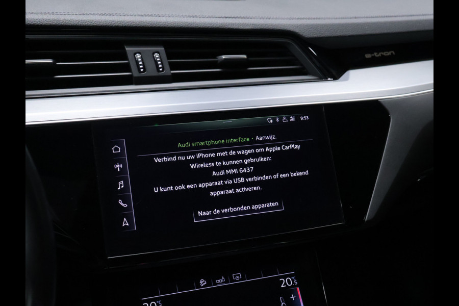 Audi e-tron e-tron 55 quattro advanced 95 kWh [TREKHAAK, SCHUIFKANTELDAK, LUCHTVERING, MEMORY SEATS, ADAPTIVE CRUISE CONTROL, APPLE CARPLAY, ANDROID AUTO, PDC V+A, STOELVERWARMING, NIEUWSTAAT]