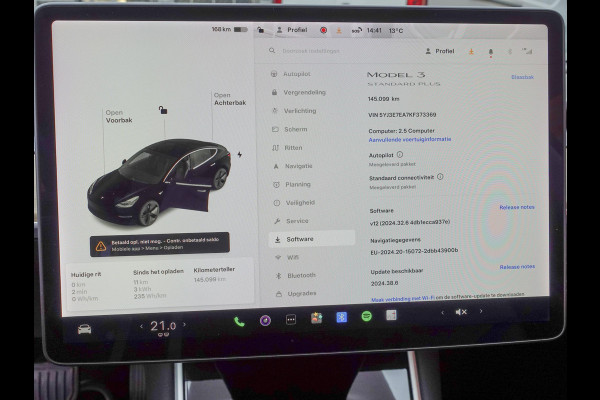 Tesla Model 3 Standard RWD Plus 60 kWh | Navigatie | Panorama dak | 360 camera | Parkeersensoren | Stoelverwarming | Ledverlichting | Leder | Climate Control | HANDEL / EXPORT!