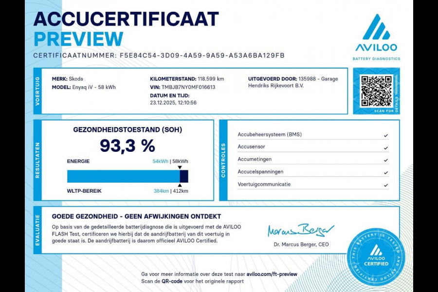 Škoda ENYAQ iV 60 | SOH: 93,3% | Leder | 20"LM | Climate Pack | Comfort Pack | Navi | Carplay |