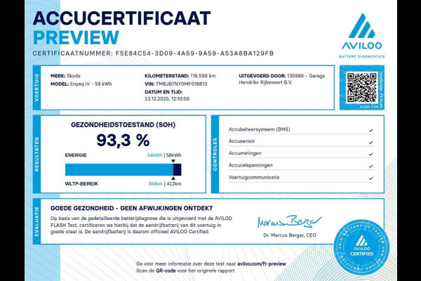 Škoda ENYAQ iV 60 | SOH: 93,3% | Leder | 20"LM | Climate Pack | Comfort Pack | Navi | Carplay |