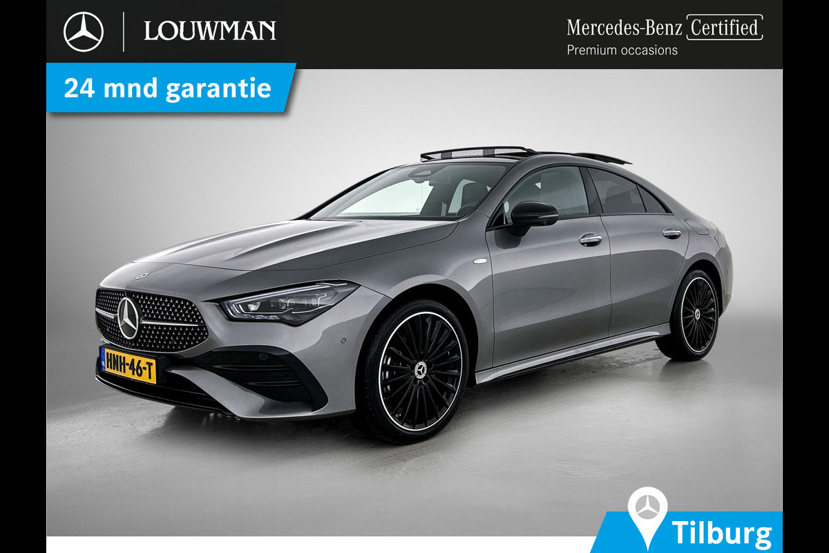 Mercedes-Benz CLA-Klasse 250 e Business Solution AMG Trekhaak | AMG Line | Night Pakket | Panorama Schuif-Kanteldak | 19 Inch AMG velgen. Inclusief 24 maanden MB Certified garantie voor Europa.