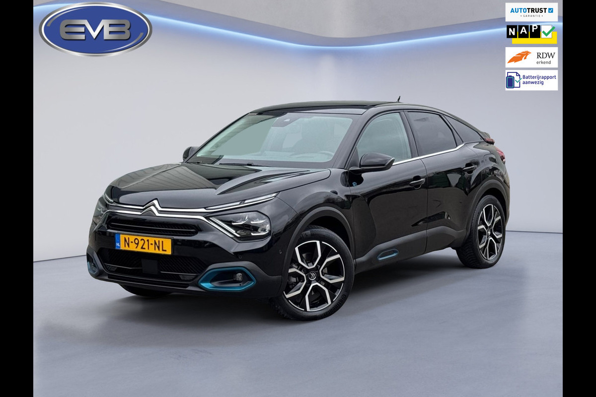 Citroën Ë-C4 Shine 50 kWh, panoramadak, lederen interieur, adaptief cruise, achteruitrijcamera, 1 e eigenaar, NL auto met nap