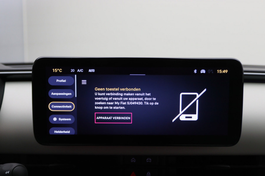 Fiat 600 1.2 Hybrid La Prima Leer, ACC, Keyless, Apple Carplay, Stoelverwarming, 18"