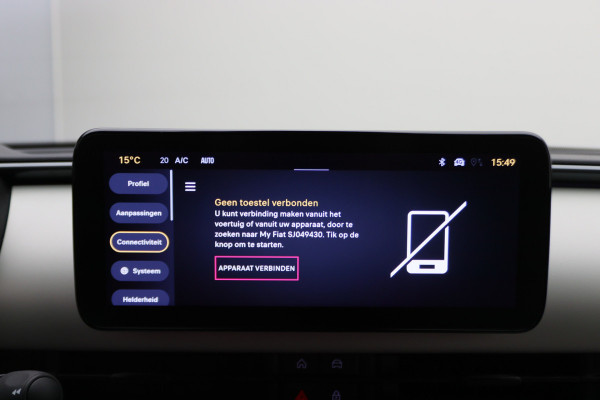 Fiat 600 1.2 Hybrid La Prima Leer, ACC, Keyless, Apple Carplay, Stoelverwarming, 18"