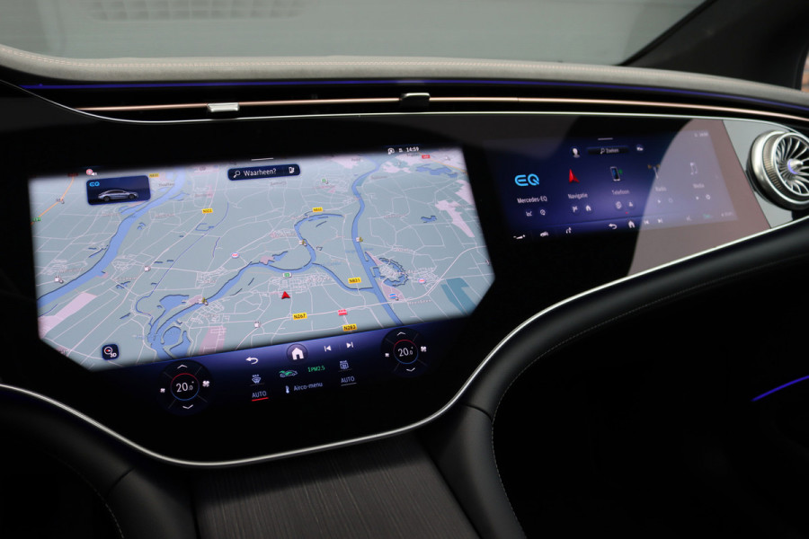 Mercedes-Benz EQS 350 Exclusive Line 118 kWh | Airmatic | Achterasbesturing | Hyperscreen | Distronic+ | Panoramadak | HUD | Trekhaak | Digital Light | Burmester | Keyless Go | Verwarmd Stuurwiel | 22kW |