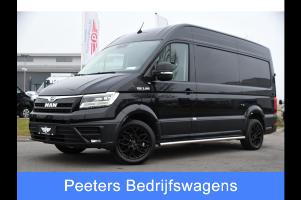 MAN TGE 3.180 35 2.0 L3H3 Black Edition Adaptieve Cruise, Camera, Stoelverwarming, 177pk, Leder, Clima, LED, Trekhaak, Uniek!