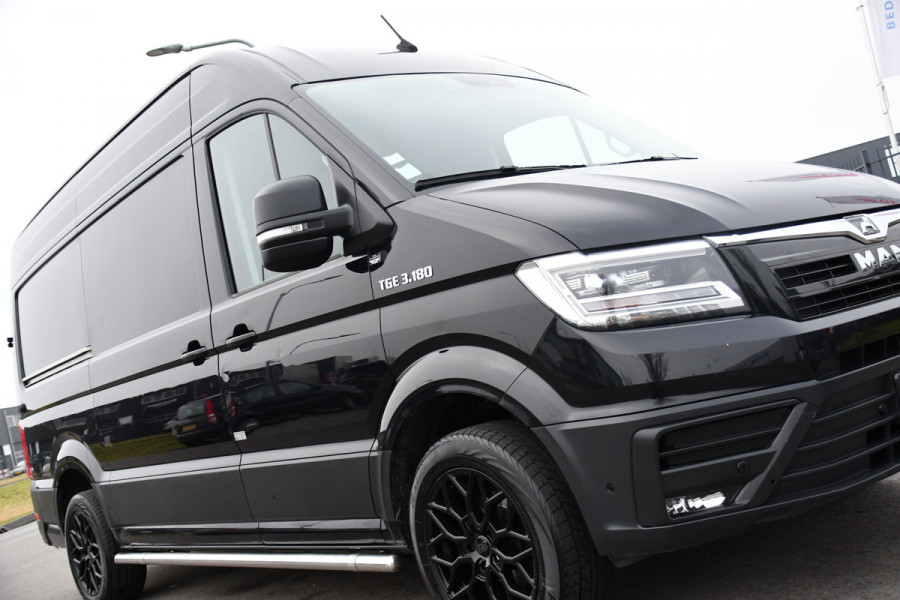 MAN TGE 3.180 35 2.0 L3H3 Black Edition Adaptieve Cruise, Camera, Stoelverwarming, 177pk, Leder, Clima, LED, Trekhaak, Uniek!