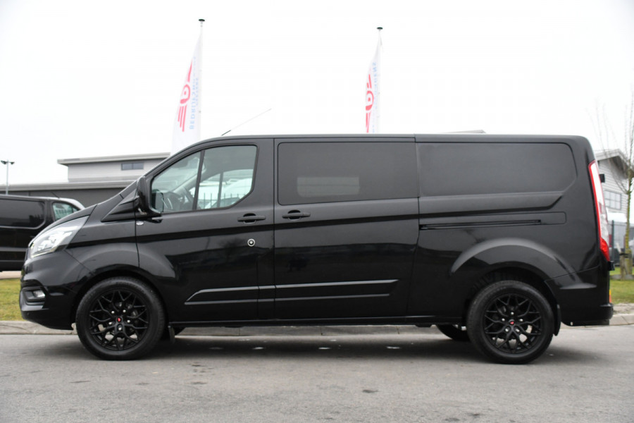 Ford Transit Custom 300 2.0 TDCI L2H1 DC Limited Black Edition Camera, Cruise, Carplay, Stoelverwarming, 170pk, 2 x Schuifdeur, Automaat, Uniek!