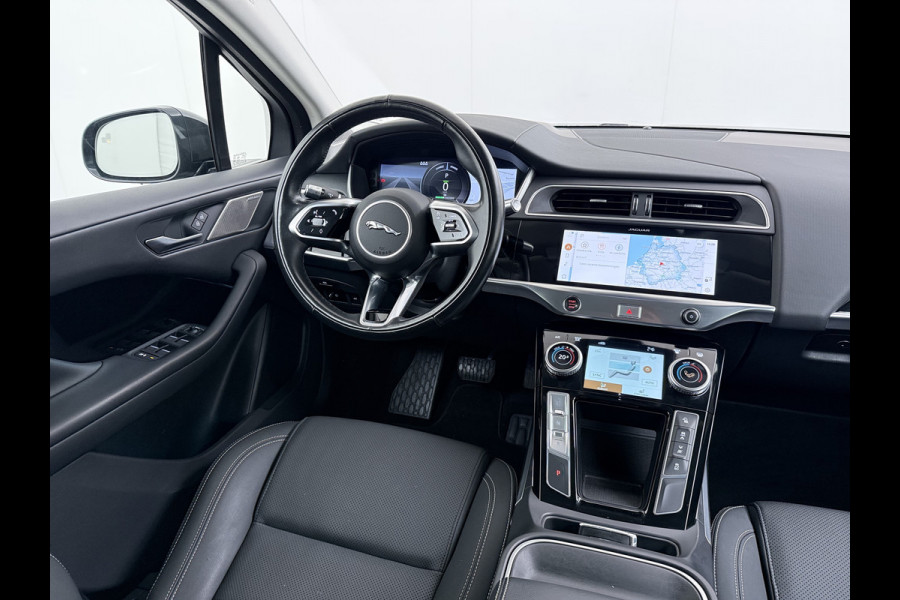 Jaguar I-PACE EV320pk SE 90kWh 3Fase ! Soh 90.5% AWD Leer Meridian™ Hifi Memory Navi Ecc 3D-Surround Camera Adaptive Cruise Business Pack Apple Carplay Android Auto Forward Vieuw+Detection+Guidance Stuur-verwarming Led Origineel Nederlandse Auto Nieuwprijs € 73.000,- Deze kan thuis wél met 11kw/uur laden