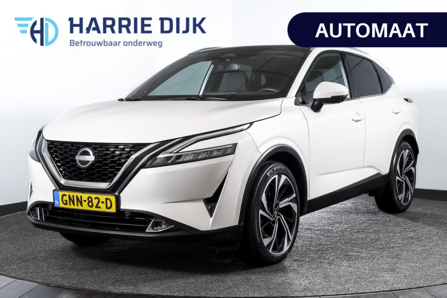 Nissan QASHQAI 1.3 MHEV Xtronic Tekna Plus - Automaat | Pano | Bose | Trekhaak | Dig. Cockpit | Adapt. Cruise | Winterpakket | Memory | 360 Camera | NAV + App. Connect | ECC | LM 20" |