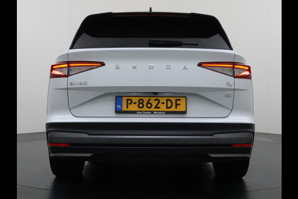 Škoda ENYAQ iV 80 First Edition HighLuxus Soh92% Pano-Dak Elektr.Trekhaak *BOMVOL € 63.000 nieuw!* 21"lm Full-Led 360-Camera Adaptive-Cruise Na Warmtepomp Adaptief onderstel+Dynamisch-onderstel/Stuur Airco-autom 3-zones E-call Chroom-Dakrail Head-Up-Display Smartlink Edition High 1.000kg trekvermogen