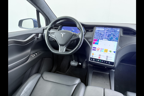 Tesla Model X 100D 20" Trekhaak Leder Luchtvering Adaptive Cruise AutoPilot Panoramadak Vleugeldeuren Camera's Elektr.Stoelen/Stuur+Verwarmd+G Adaptieve koplampen Lmv 20" Led Elektr.-Achterklep Bordherkenning Verwarmde Sproeiers-bladen Carbon Sentry Mode Valet mode 2250 kg Trekvermogen! € 124.700 nieuw !