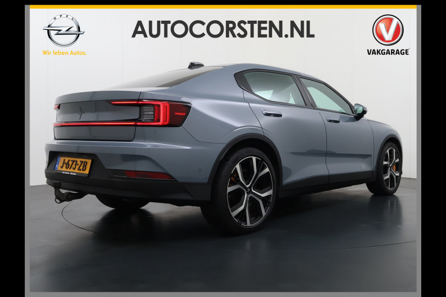 Polestar 2 PERFORMANCE LR AWD 78kWh Soh 91% Trekhaak Adap.Cruise Pano-Dak Harman&Kardon®-Audio Navi Ecc Apple Carplay Android Auto 360°Came 4WD Stuur-Stoel-Achterbankverwarming Elek.Achterklep Privacy Glas Lmv 20" Led Dodehoekdetectie Rijstrooksensor Wifi 1e Eigenaar Volledig Dealeronderhouden Origineel Nederlandse Auto 1500kg Trekvermogen!