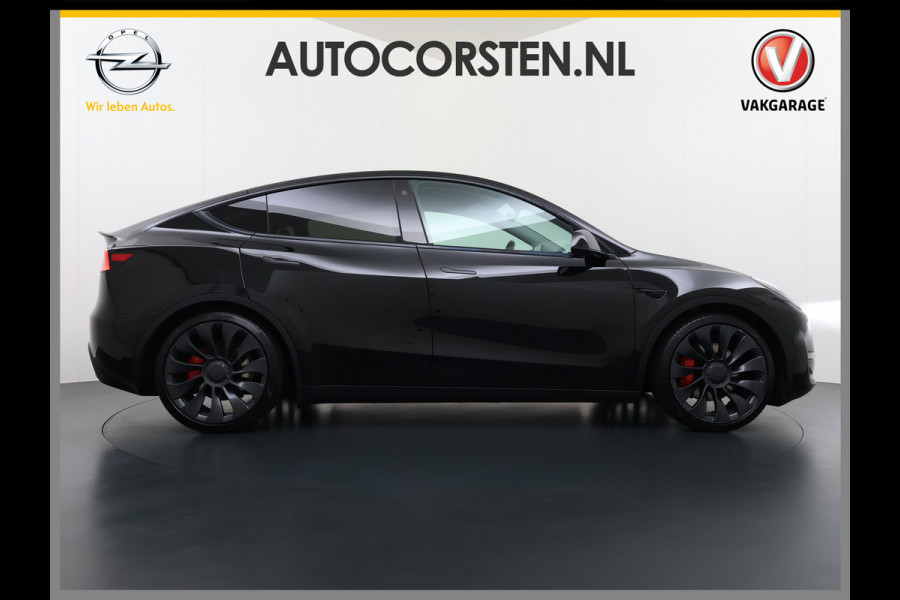 Tesla Model Y Performance 535pk AWD 75kWh SOH 95% Warmtepomp Panoramadak Navi Ecc Leder Lmv 21" Keyless Led Elek.Achterklep Memory Stoel+Stuurverwarming AMD-Ryzen­™-Processor 1e Eigenaar Origineel Nederlandse Auto Fabrieksgarantie tot 14-12-2027 Batterij en Motorgarantie tot 14-12-2031/192.000km