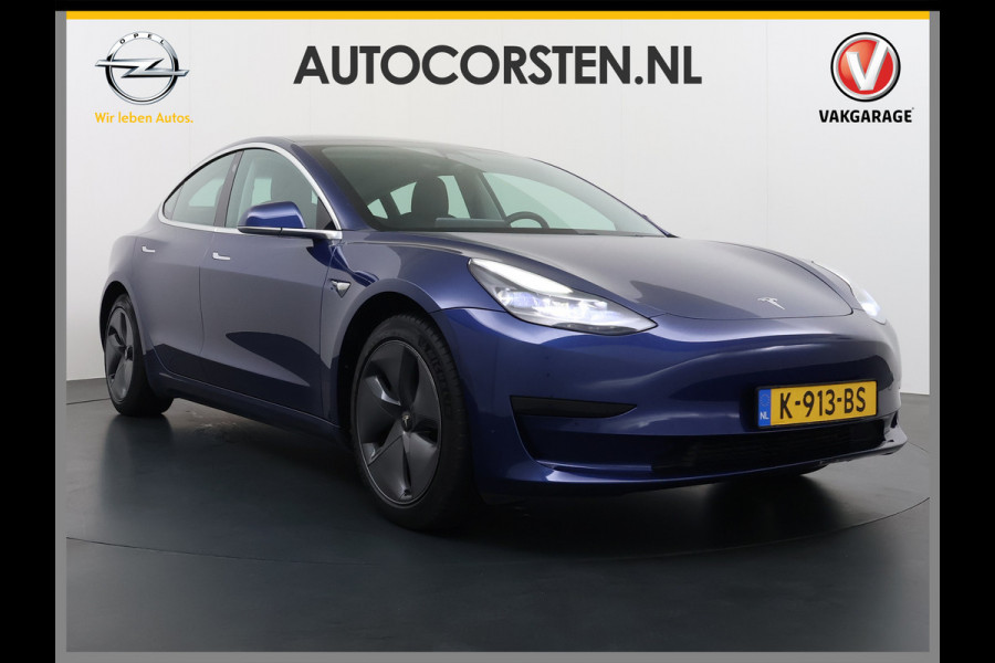 Tesla Model 3 SR Plus 325PK LFP Accu SOH 91% Lmv 18" AutoPilot Leder Pano-dak Adaptive-Cruise Camera's Elektr.-Stuur+Stoelen+Spiegels+Geheugen Navi LED ACC DAB Voorverwarmen interieur via App Keyless One-Pedal-Drive 1e Eigenaar Origineel Nederlandse Auto