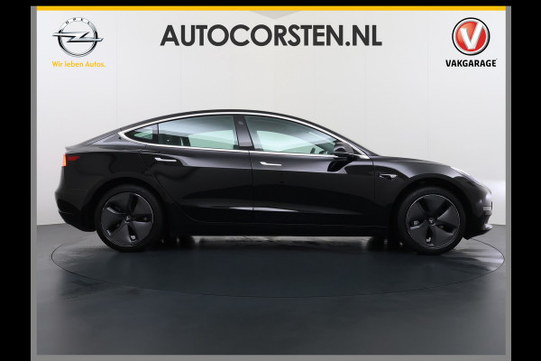 Tesla Model 3 SR+ 60kWh 325PK AutoPilot Leer PanoramaDak Adaptive Cruise Lmv 18" Camera's Elektr.-Stuur+Stoelen+Spiegels+Geheugen+Easy-Entry+V Soh 81% Ecc Navi Led DAB Voorverwarmen interieur via App Keyless One-Pedal-Drive Origineel Nederlandse Auto 1584kg licht! slechts 67 euro belasting p/m