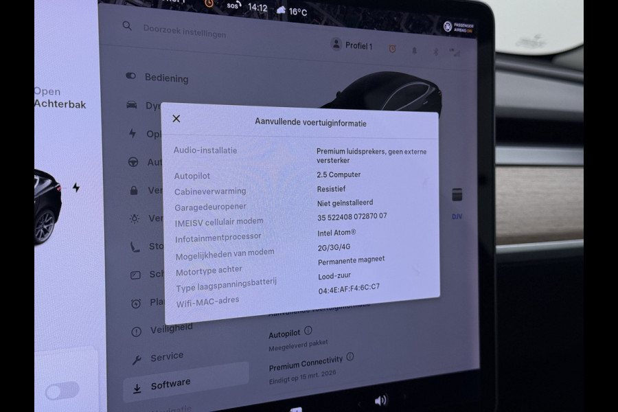Tesla Model 3 SR+ 60kWh 325PK AutoPilot Leer PanoramaDak Adaptive Cruise Lmv 18" Camera's Elektr.-Stuur+Stoelen+Spiegels+Geheugen+Easy-Entry+V Soh 81% Ecc Navi Led DAB Voorverwarmen interieur via App Keyless One-Pedal-Drive Origineel Nederlandse Auto 1584kg licht! slechts 67 euro belasting p/m