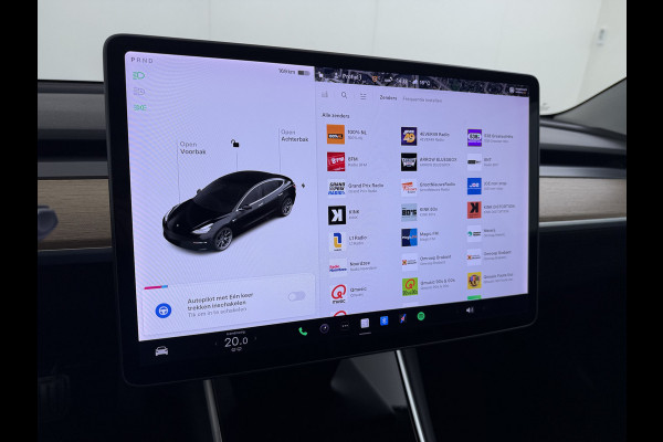 Tesla Model 3 SR+ 60kWh 325PK AutoPilot Leer PanoramaDak Adaptive Cruise Lmv 18" Camera's Elektr.-Stuur+Stoelen+Spiegels+Geheugen+Easy-Entry+V Soh 81% Ecc Navi Led DAB Voorverwarmen interieur via App Keyless One-Pedal-Drive Origineel Nederlandse Auto 1584kg licht! slechts 67 euro belasting p/m