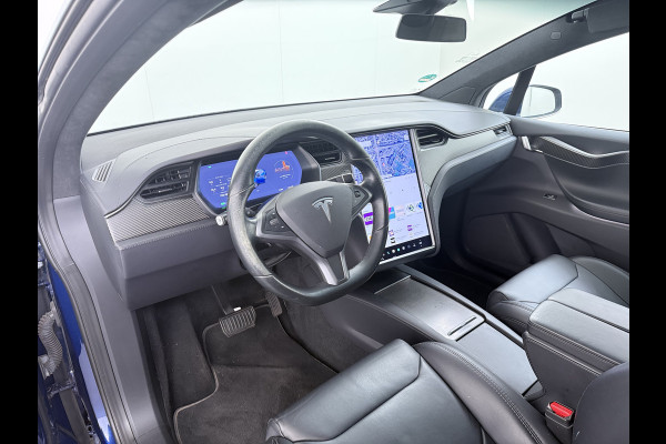 Tesla Model X 100D 20" Trekhaak Leder Luchtvering Adaptive Cruise AutoPilot Panoramadak Vleugeldeuren Camera's Elektr.Stoelen/Stuur+Verwarmd+G Adaptieve koplampen Lmv 20" Led Elektr.-Achterklep Bordherkenning Verwarmde Sproeiers-bladen Carbon Sentry Mode Valet mode 2250 kg Trekvermogen! € 124.700 nieuw !