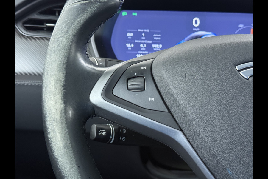 Tesla Model X 100D 20" Trekhaak Leder Luchtvering Adaptive Cruise AutoPilot Panoramadak Vleugeldeuren Camera's Elektr.Stoelen/Stuur+Verwarmd+G Adaptieve koplampen Lmv 20" Led Elektr.-Achterklep Bordherkenning Verwarmde Sproeiers-bladen Carbon Sentry Mode Valet mode 2250 kg Trekvermogen! € 124.700 nieuw !