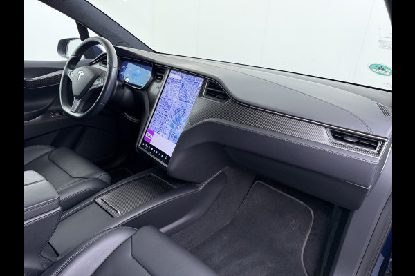 Tesla Model X 100D 20" Trekhaak Leder Luchtvering Adaptive Cruise AutoPilot Panoramadak Vleugeldeuren Camera's Elektr.Stoelen/Stuur+Verwarmd+G Adaptieve koplampen Lmv 20" Led Elektr.-Achterklep Bordherkenning Verwarmde Sproeiers-bladen Carbon Sentry Mode Valet mode 2250 kg Trekvermogen! € 124.700 nieuw !