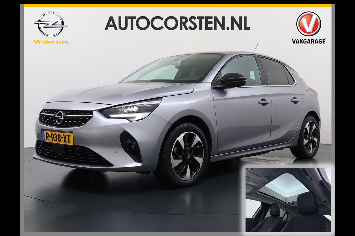 Opel CORSA-E Elegance 50kWh Pano-dak Adapt.Cruise 360°Camera Warmtepomp 360°Camera Navi Ecc Apple Carplay Android Auto Pdc SOH 91% Lane Assist Lmv Privacy Glas Regen-Lichtsensor Led Keyless Zeer complete en keurig onderhouden Electrische Opel Corsa