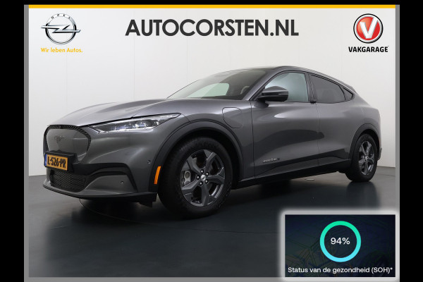 Ford Mustang Mach-E Extended RWD 98 kWh SOH 94% 294pk Pano-Dak Leer+8-weg-Elektr+Verwarmd+Geheugen 360-Camera Bang&Olufsen-HiFi Elektr.Achter Keyless Smartphone-key Dual-Ecc Ford-pass-Connect/Entry Speed-Assist Active-Breaking Blind-Spot-warning Driver-Alerd AB+  LMv LED-Lamp-v+a € 59.000 nieuw Orig.Nederlandse Auto 1e Eigenaar WLTP 610km