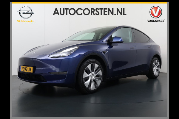 Tesla Model Y Long Range AWD 514pk SOH 92% Trekhaak Warmtepomp Leder Panoramadak Matrix-LED Autopilot Elektr.Stuur+Stoel+Verwarmd Navi Ecc Pre Camera's Elektr.AchterKlep Parkeer Assistent Sentry-Mode Privacyglas Bluetooth Dodehoek detector Connected services 1e Eigenaar 1.600KG Trekgewicht Fabrieksgarantie tot 27-6-2027 Garantie op Accu en Motoren 27-6-2031/192.000km