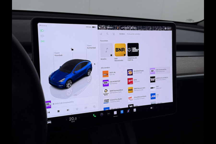 Tesla Model Y Long Range AWD 514pk SOH 92% Trekhaak Warmtepomp Leder Panoramadak Matrix-LED Autopilot Elektr.Stuur+Stoel+Verwarmd Navi Ecc Pre Camera's Elektr.AchterKlep Parkeer Assistent Sentry-Mode Privacyglas Bluetooth Dodehoek detector Connected services 1e Eigenaar 1.600KG Trekgewicht Fabrieksgarantie tot 27-6-2027 Garantie op Accu en Motoren 27-6-2031/192.000km