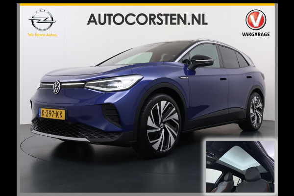 Volkswagen ID.4 Max Pro 1ST 77kWh Ergo-Active Stoelen Warmtepomp Trekhaak Panodak Camera 21" PDC Matrix-LED Adap.Cruise Navi Memory Dynamisch onderstel Stoelverwarming Lmv Elek.Achterklep Privacy Glas Voorruitverwarming Wifi SOH 87% 1e Eigenaar Origineel Nederlandse Auto 1.000KG Trekgewicht