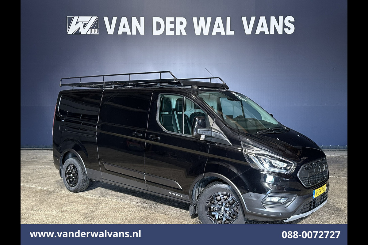Ford Transit Custom 2.0 TDCI 131pk L2H1 Trail Edition Euro6 Airco | Imperiaal | Camera | Navigatie | 2800kg Trekhaak | LED Apple Carplay, Cruisecontrol, Stoelverwarming, Verwarmde voorruit, Leder, LM velgen, Parkeersensoren, Bijrijdersbank
