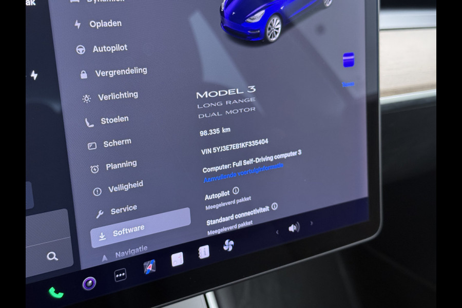 Tesla Model 3 Long Range AWD 75kWh Facelift Warmtepomp Lmv 19" AutoPilot Leder Panoramadak Adaptive-Cruise Camera's Elektr.-Stuur+Stoelen+Spie Navi LED DAB Voorverwarmen interieur Keyless One-Pedal-Drive 4WD SOH 87% Origineel Nederlandse Auto Fabrieksgarantie op Accu en Motor tot 27-09-2027/192.00km