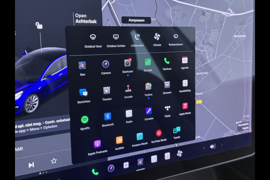 Tesla Model 3 Long Range AWD 75kWh Facelift Warmtepomp Lmv 19" AutoPilot Leder Panoramadak Adaptive-Cruise Camera's Elektr.-Stuur+Stoelen+Spie Navi LED DAB Voorverwarmen interieur Keyless One-Pedal-Drive 4WD SOH 87% Origineel Nederlandse Auto Fabrieksgarantie op Accu en Motor tot 27-09-2027/192.00km