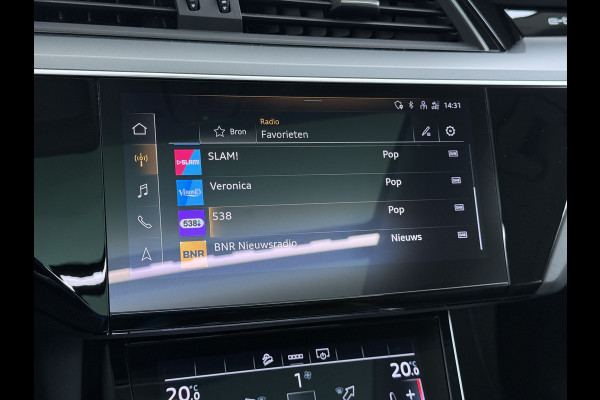 Audi e-tron 313pk Quattro Soh 91% Leer PanoDak Adaptive.Cruise Camera Elek.Stoelen+Memory+Verwarmd Navi Ecc Pdc Stoelverwarming Elek.Achterklep AWD Led Bluetooth Rijstrooksensor WiFi Lmv 4WD Business Edition Plus 71kWh Origineel Nederlandse Auto 1800kg trekvermogen!