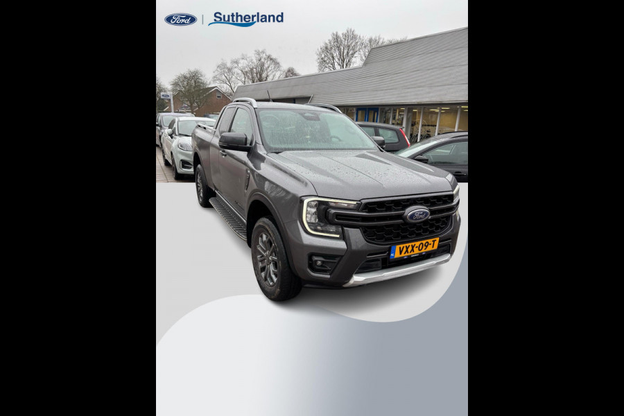 Ford Ranger 2.0 Super Cab EcoBlue Wildtrak 204pk Automaat | Trekhaak | Lederen Bekleding | Rollertop | 3.500kg Trekgewicht | Adaptieve Cruise