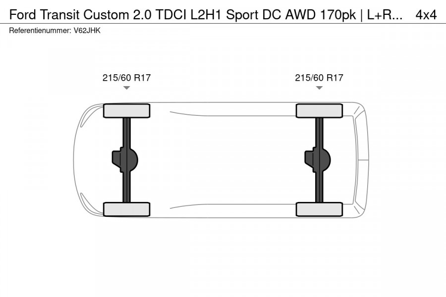 Ford Transit Custom 2.0 TDCI L2H1 Sport DC AWD 170pk | L+R Elek. Schuif | 360 Camera | Navi | CarPlay | 5-Zits | Assist Pack
