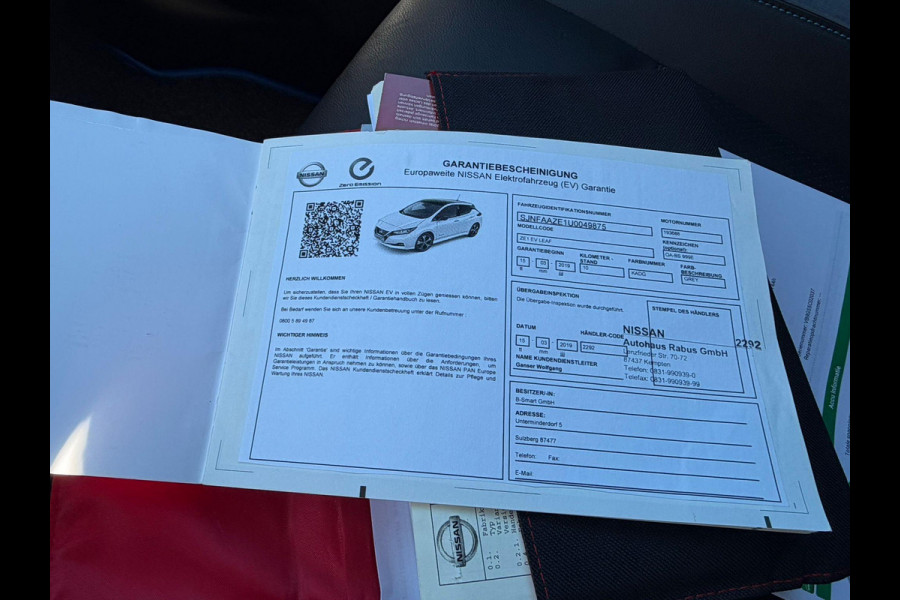 Nissan Leaf Tekna 40 kWh SOH 91%| WARMTEPOMP | BOSE AUDIO | STUUR + STOELVERWARMING VOOR EN ACHTER  | LEDEREN BEKLEDING | 360° CAMERA | DODEHOEKDETECTIE | NETTE COMPLETE AUTO | INCL. 12 MND BOVAG GARANTIE