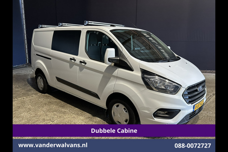 Ford Transit Custom 2.0 TDCI 170pk L2H1 Dubbele Cabine Euro6 Airco | 6-Zits | Camera | Navigatie | LED | Apple Carplay Android Auto, Cruisecontrol, Stoelverwarming, Verwarmde voorruit, Parkeersensoren, 2800kg trekvermogen, Dakdragers
