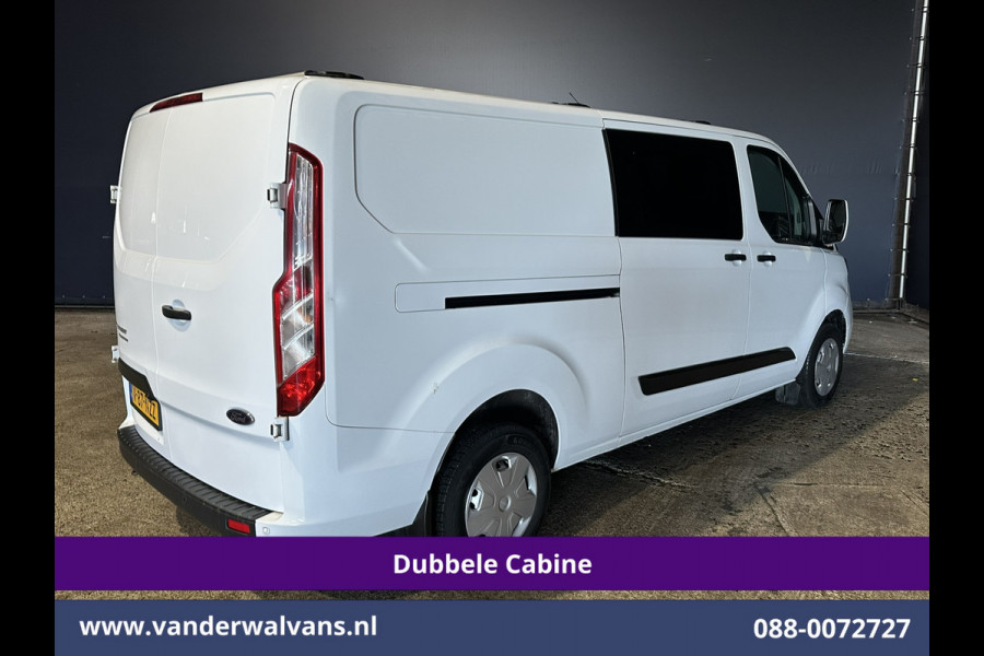 Ford Transit Custom 2.0 TDCI 170pk L2H1 Dubbele Cabine Euro6 Airco | 6-Zits | Camera | Navigatie | LED | Apple Carplay Android Auto, Cruisecontrol, Stoelverwarming, Verwarmde voorruit, Parkeersensoren, 2800kg trekvermogen, Dakdragers