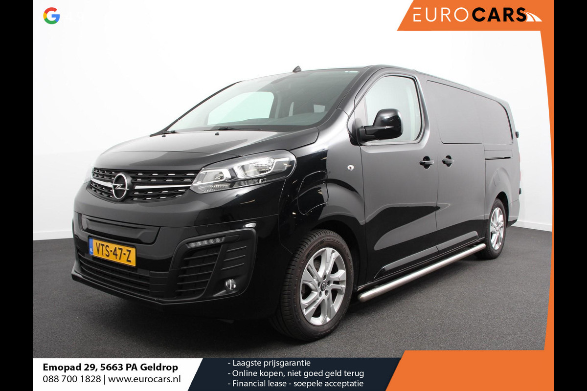 Opel Vivaro-e L3 75 kWh Automaat 6-Persoons Dubbele Cabine Lang | Navigatie | Airco | 2 x Schuifdeur | Lichtmetalen velgen| Cruise Control | Side Bars | Bumpers in kleur