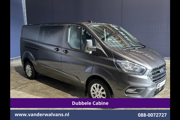 Ford Transit Custom 2.0 TDCI 130pk Automaat L2H1 Dubbele cabine Limited Euro6 Airco | 2x Zijdeur | 5-Zits | Camera | Navigatie Cruisecontrol, LED, Trekhaak, LM Velgen, Stoelverwarming, Verwarmde Voorruit, Parkeersensoren